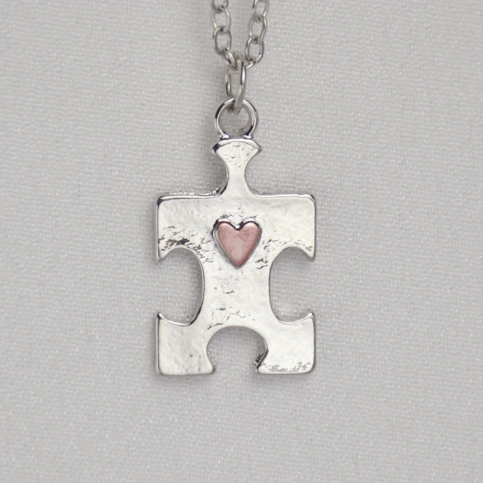 Creative Autism Puzzle Heart Shape Pendant Necklace — Meaningful Gift